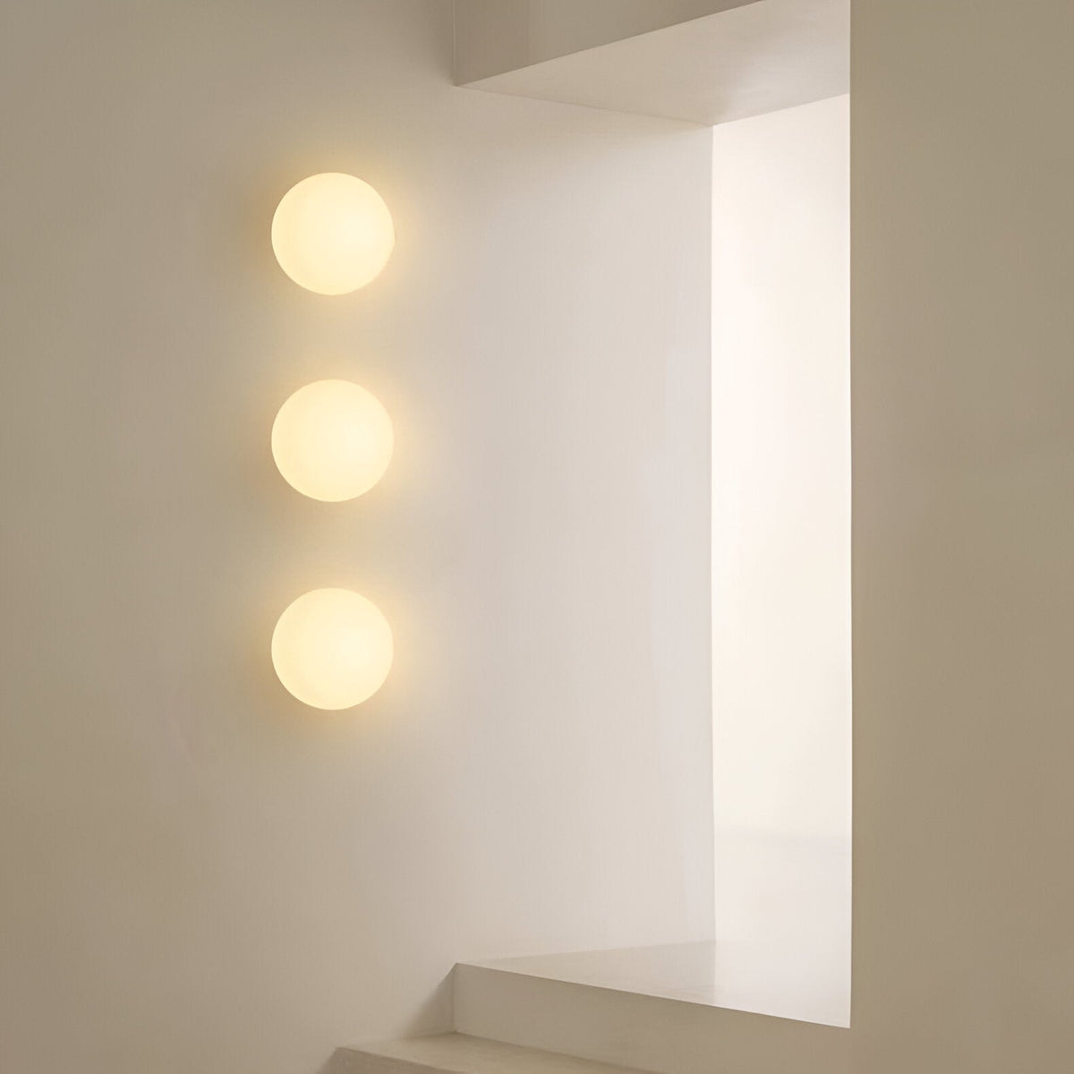 Modern Minimalist Dimmable Round LED Wall Light with Glass Shade