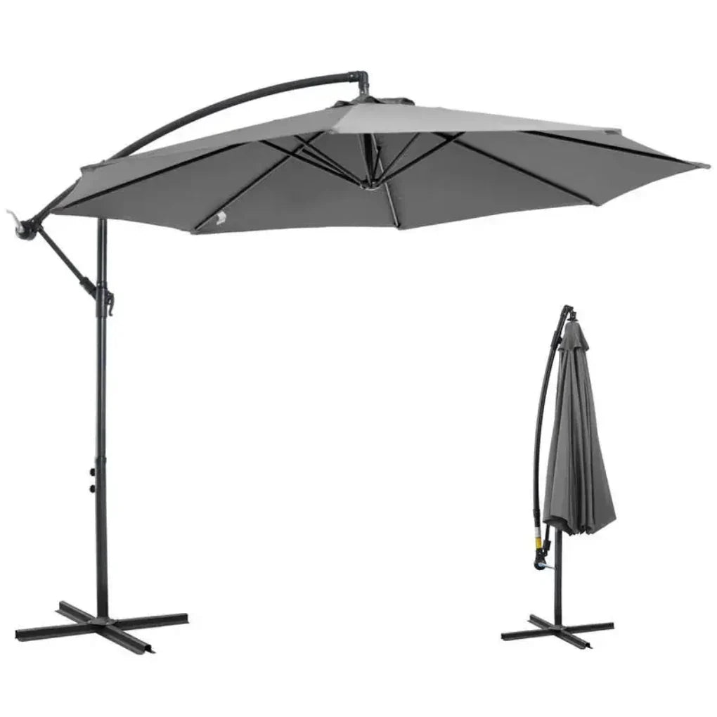Modern Outdoor Sun Parasol with Easy Crank Mechanism