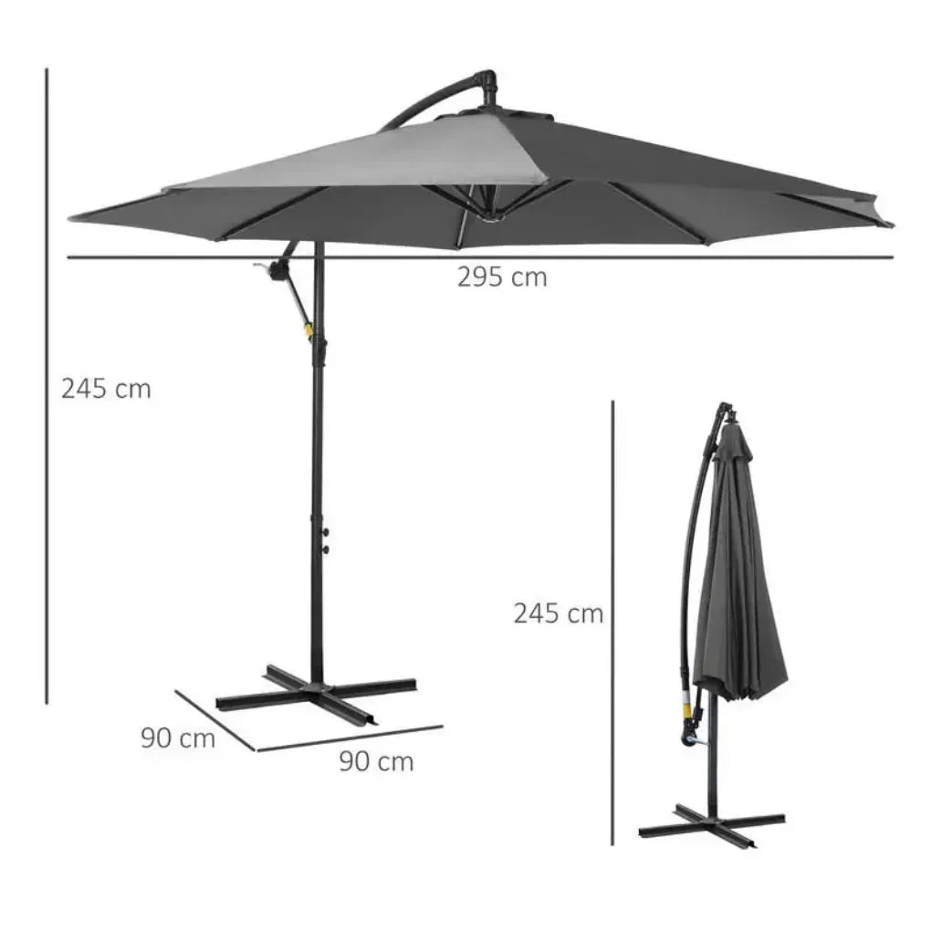 Modern Outdoor Sun Parasol with Easy Crank Mechanism