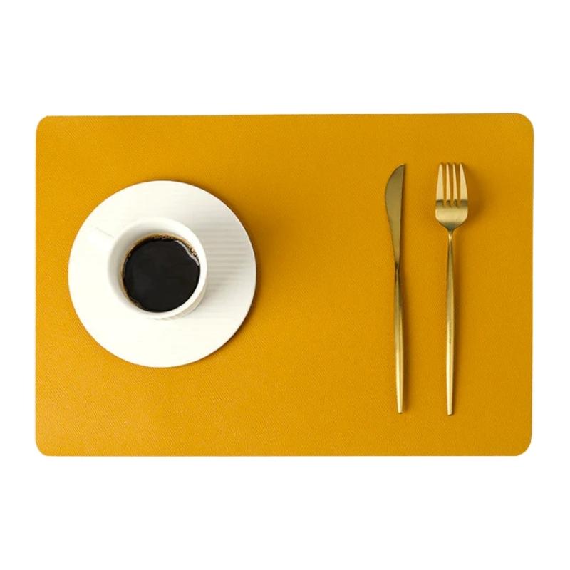 Modern Rectangular Waterproof PU Leather Placemats