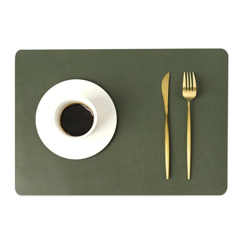 Modern Rectangular Waterproof PU Leather Placemats