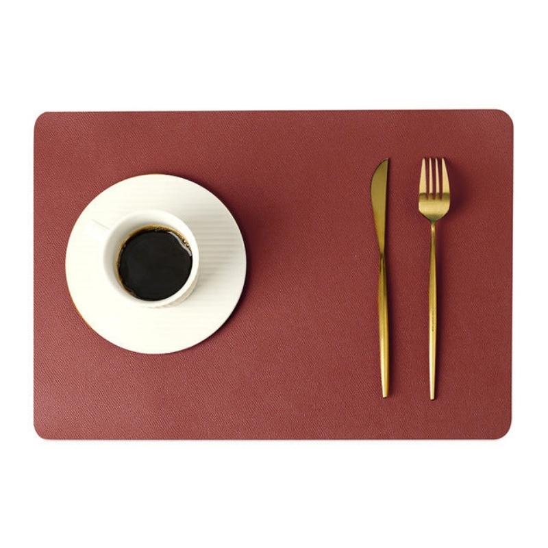 Modern Rectangular Waterproof PU Leather Placemats