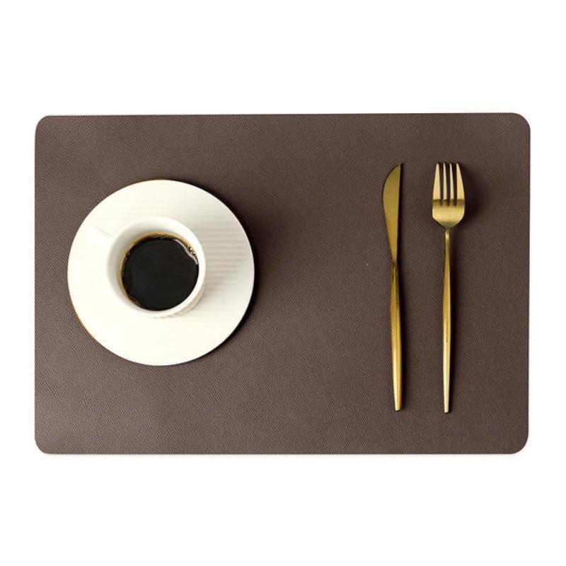 Modern Rectangular Waterproof PU Leather Placemats