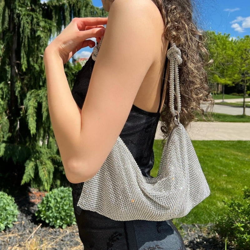 Modern Shoulder Bag with Adjustable Strap and Glamorous Finish