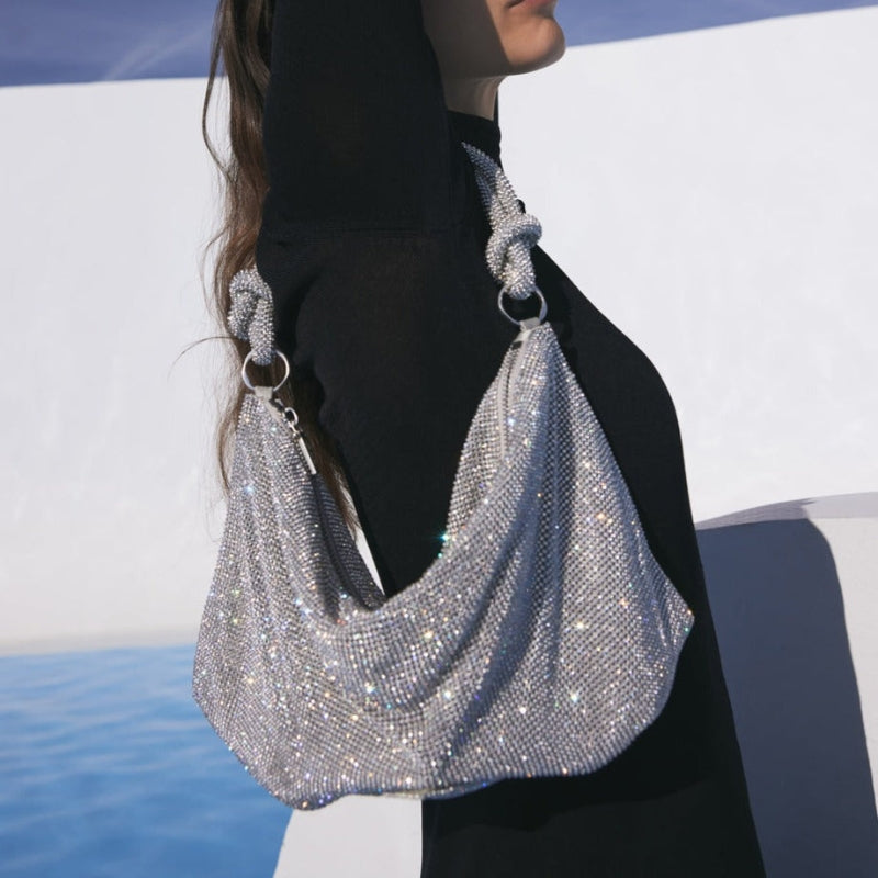 Modern Shoulder Bag with Adjustable Strap and Glamorous Finish