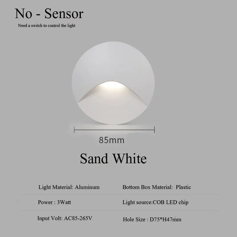 Modern Waterproof IP65 Outdoor Recessed LED Wall Light - 3W Embedded Step, Staircase, Balcony & Porch Light
