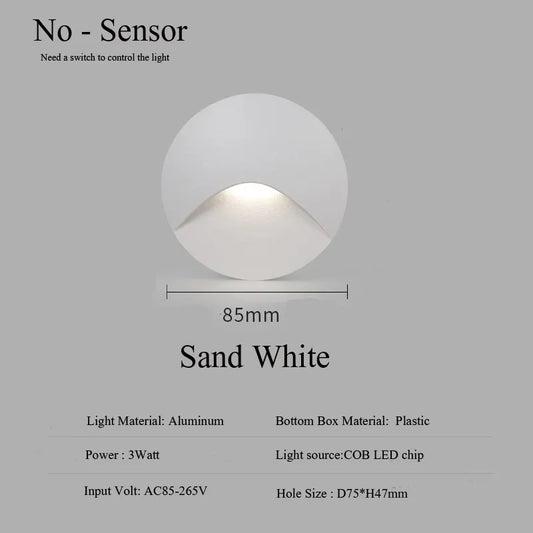 Modern Waterproof IP65 Outdoor Recessed LED Wall Light - 3W Embedded Step, Staircase, Balcony & Porch Light