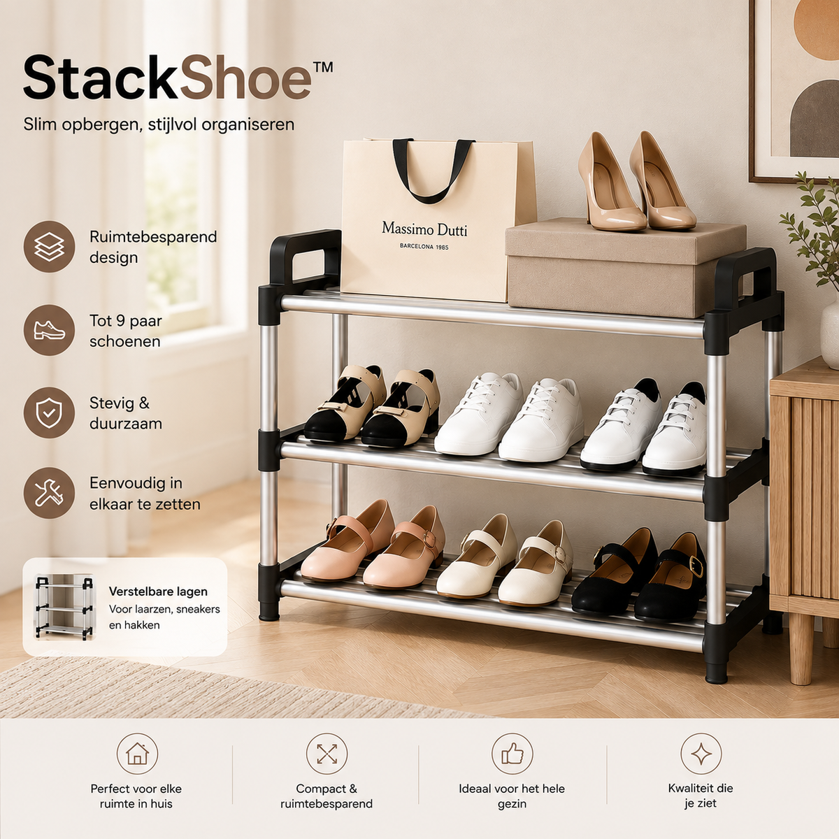 Modular Shoe Rack 3-6 Tiers