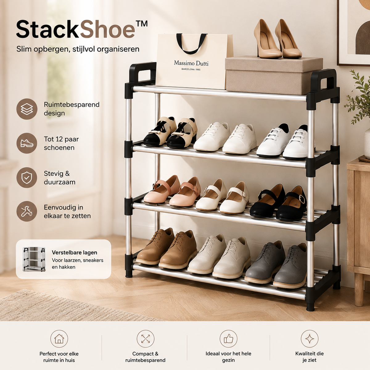 Modular Shoe Rack 3-6 Tiers