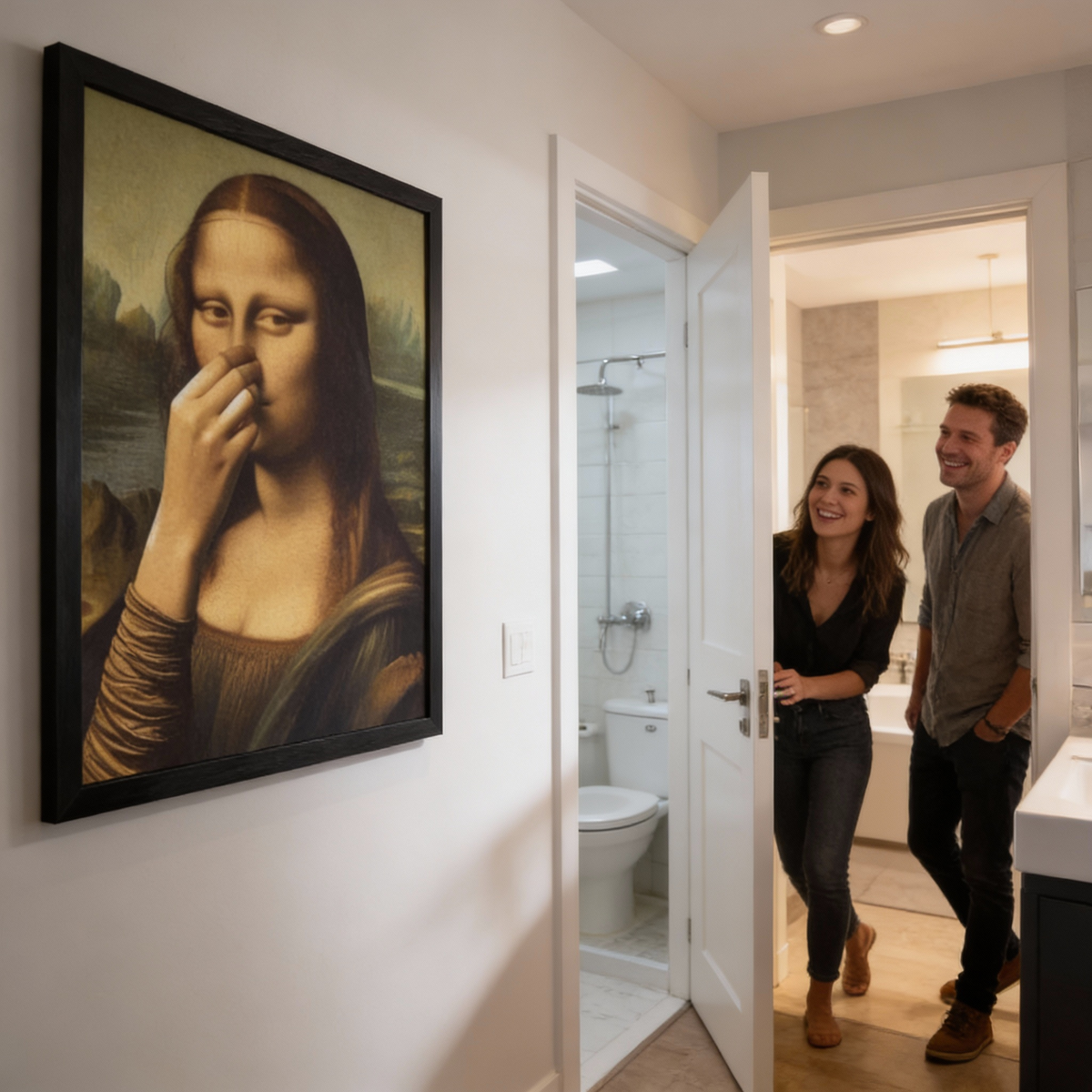 Mona Lisa Toilet Humor Print