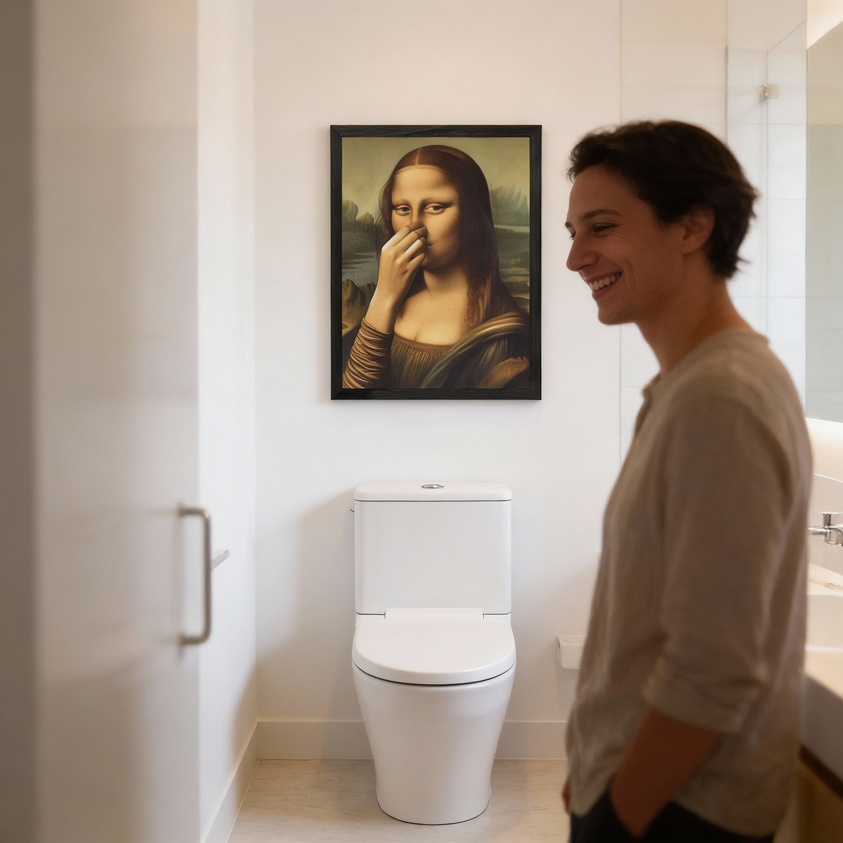 Mona Lisa Toilet Humor Print