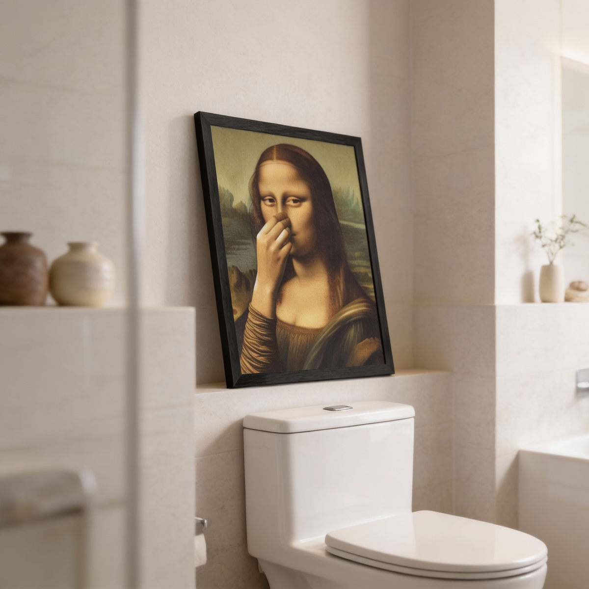 Mona Lisa Toilet Humor Print