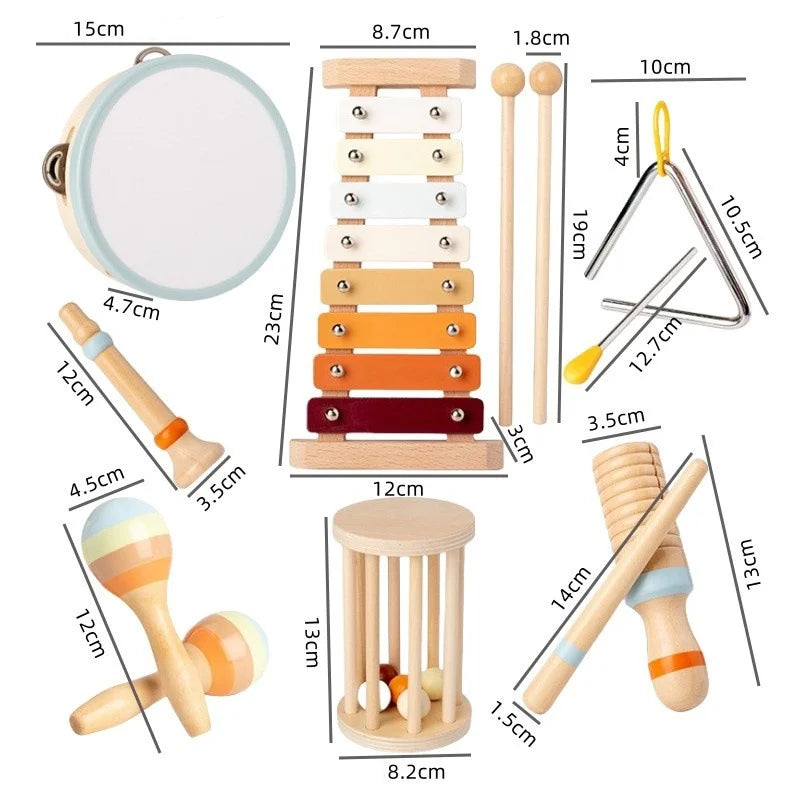 Montessori Wooden Musical Instrument Set for Toddlers - Professionally Tuned Xylophone, Maracas & More - Educational Gift for Preschoolers