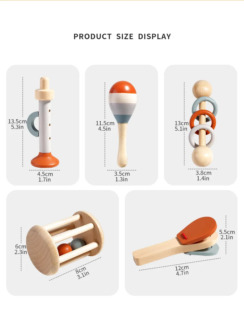Montessori Wooden Musical Instrument Set for Toddlers - Professionally Tuned Xylophone, Maracas & More - Educational Gift for Preschoolers