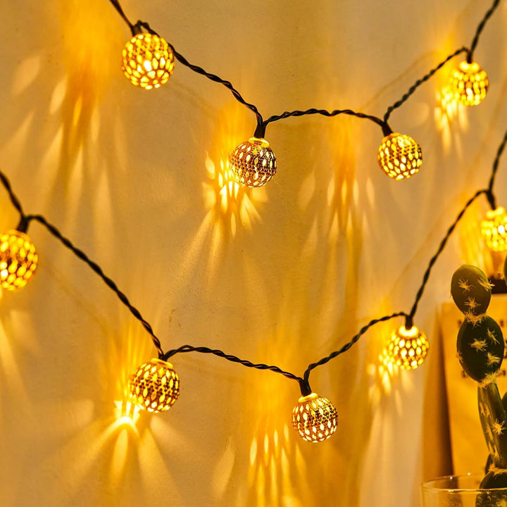 Moroccan Solar String Lights | Weatherproof | Energy-Efficient