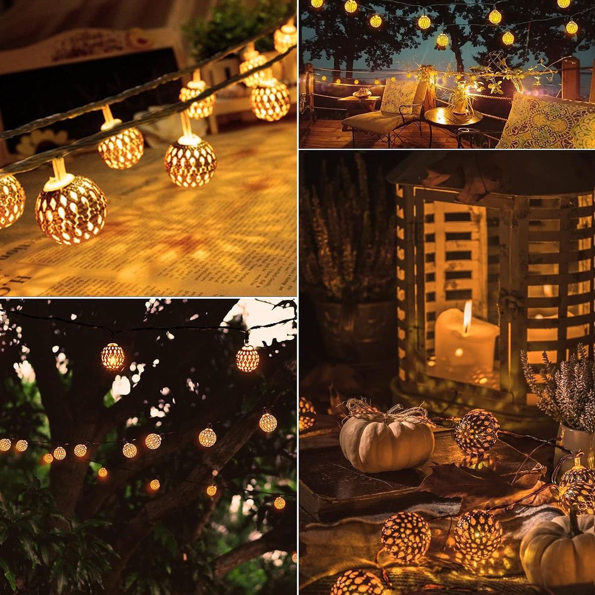 Moroccan Solar String Lights | Weatherproof | Energy-Efficient