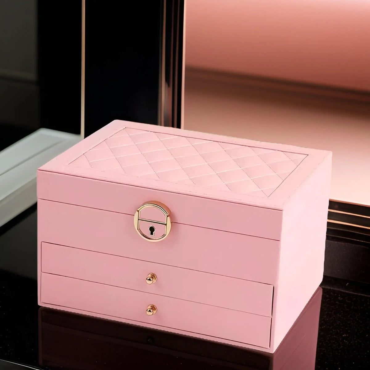 Multi-Layer PU Leather Jewellery Box Organiser