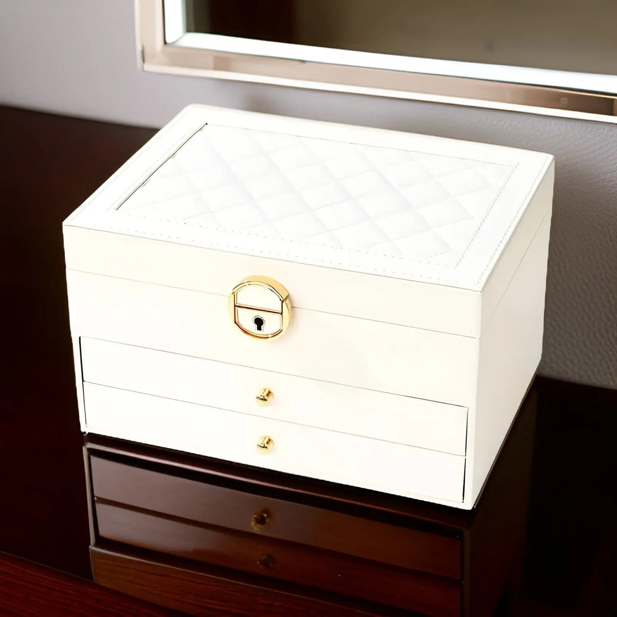Multi-Layer PU Leather Jewellery Box Organiser