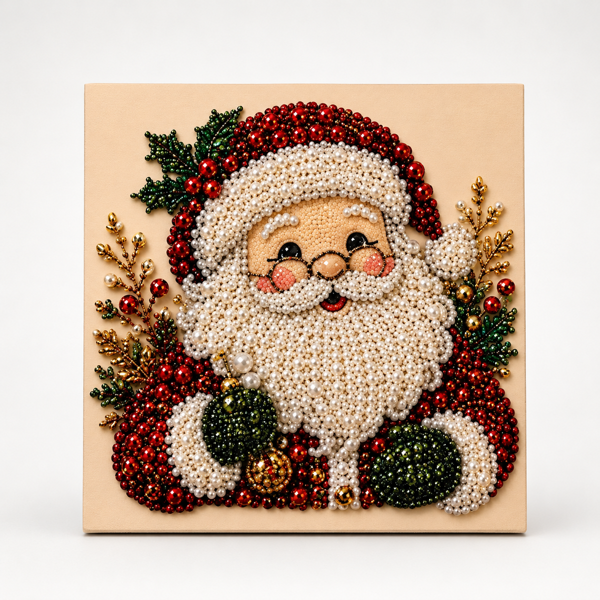 Multi-Size Pearl Bead Santa Canvas Kit