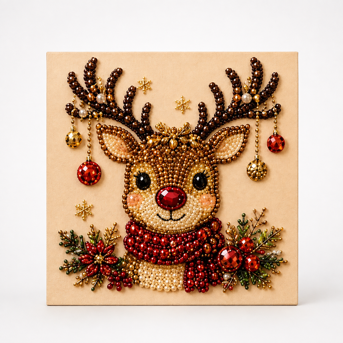 Multi-Size Pearl Bead Santa Canvas Kit