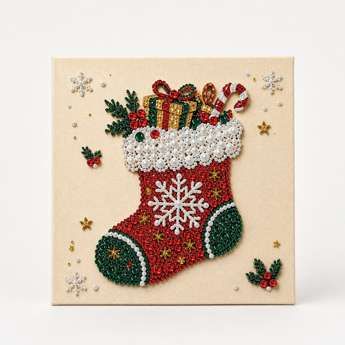 Multi-Size Pearl Bead Santa Canvas Kit