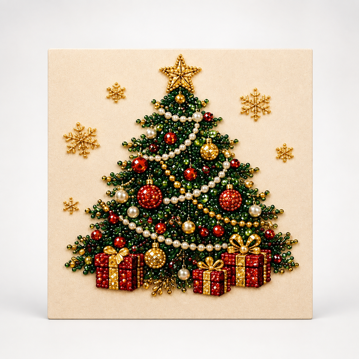 Multi-Size Pearl Bead Santa Canvas Kit