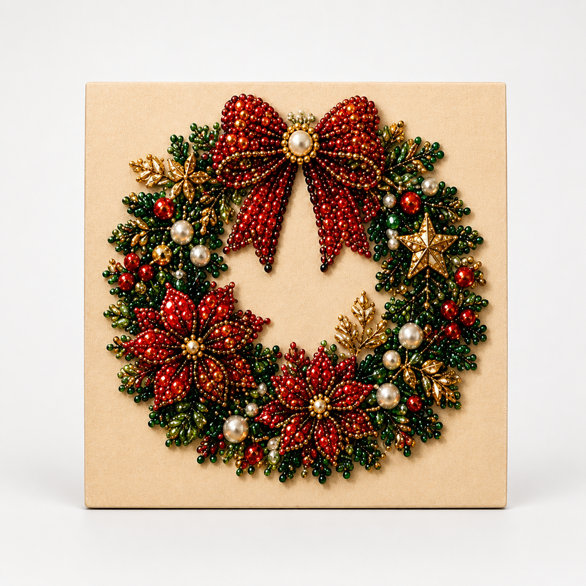 Multi-Size Pearl Bead Santa Canvas Kit