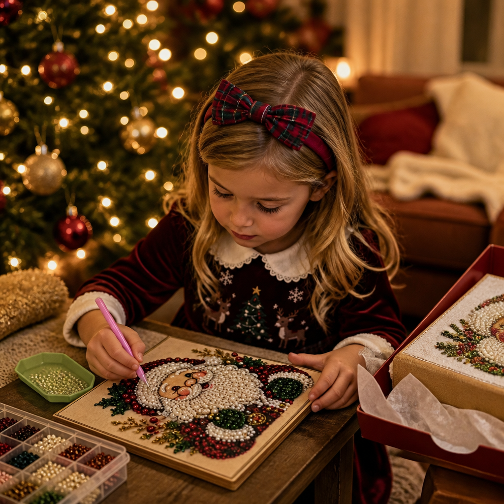 Multi-Size Pearl Bead Santa Canvas Kit