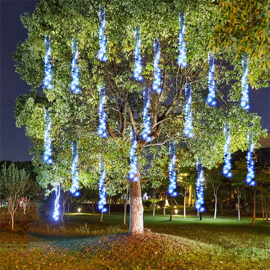 Multicolor Outdoor LED Meteor Shower String Lights for Garden