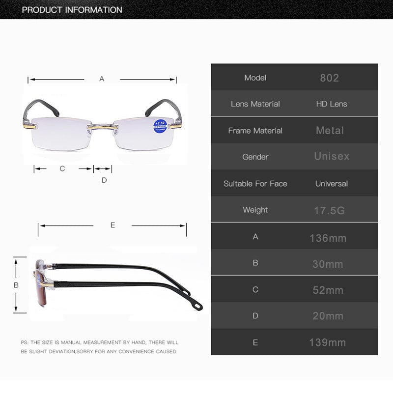 Multifocal Reading Glasses with Blue Light Protection