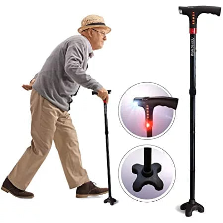 Multifunctional Folding LED Walking Cane