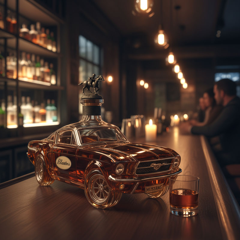 Mustang Car-Shaped Whiskey Decanter for Home Bar Decorative Accent