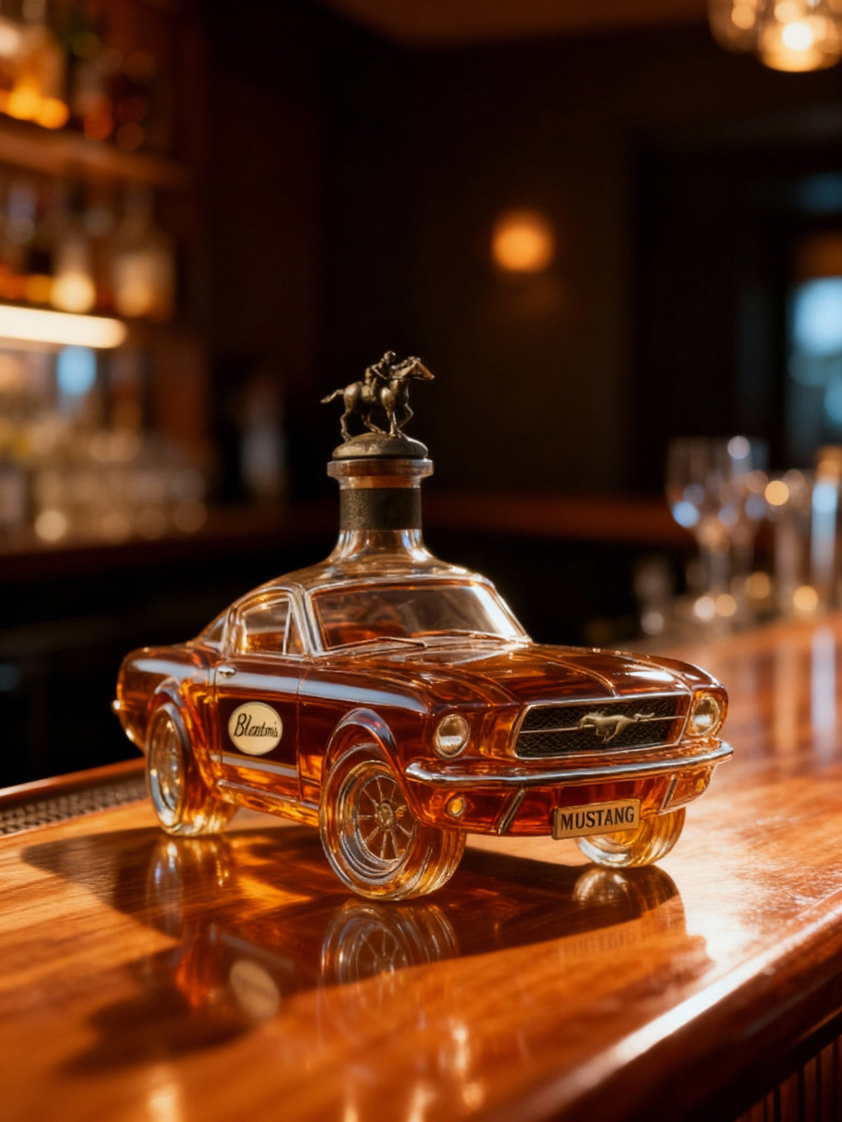 Mustang Car-Shaped Whiskey Decanter for Home Bar Decorative Accent