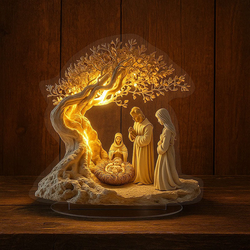 Nativity Tree of Life Acrylic Decor - Spiritual Accent