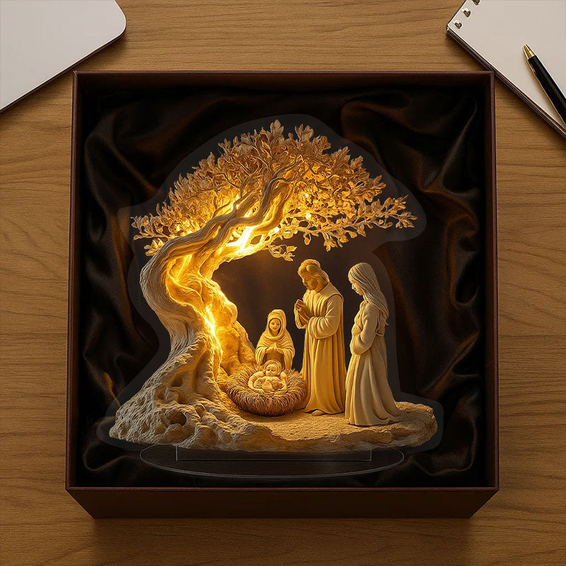 Nativity Tree of Life Acrylic Decor - Spiritual Accent
