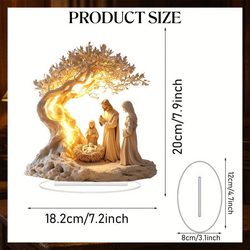 Nativity Tree of Life Acrylic Decor - Spiritual Accent