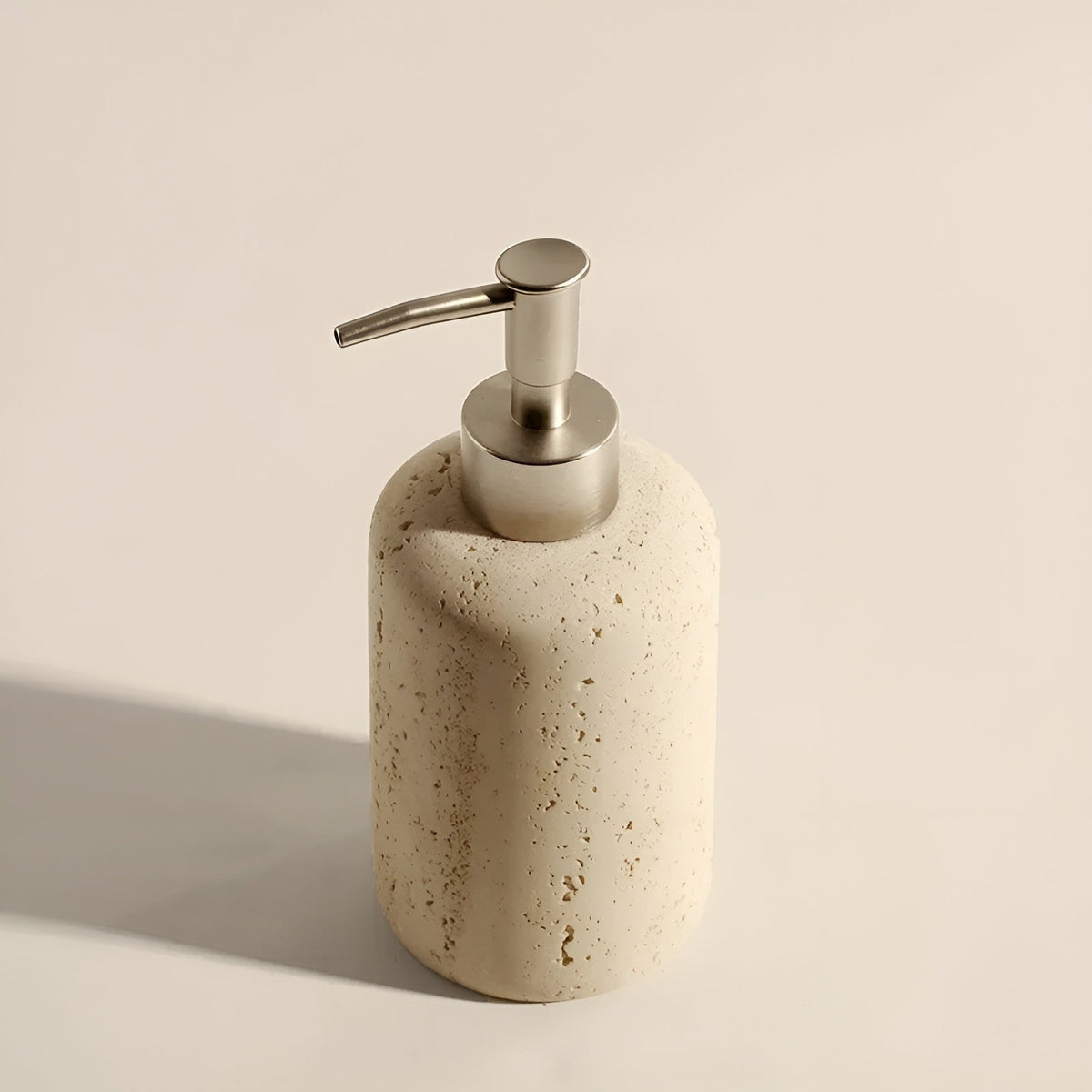 Natural Stone Toothbrush Holder with Soap Dispenser and Tray - Travertine Bathroom Accessory