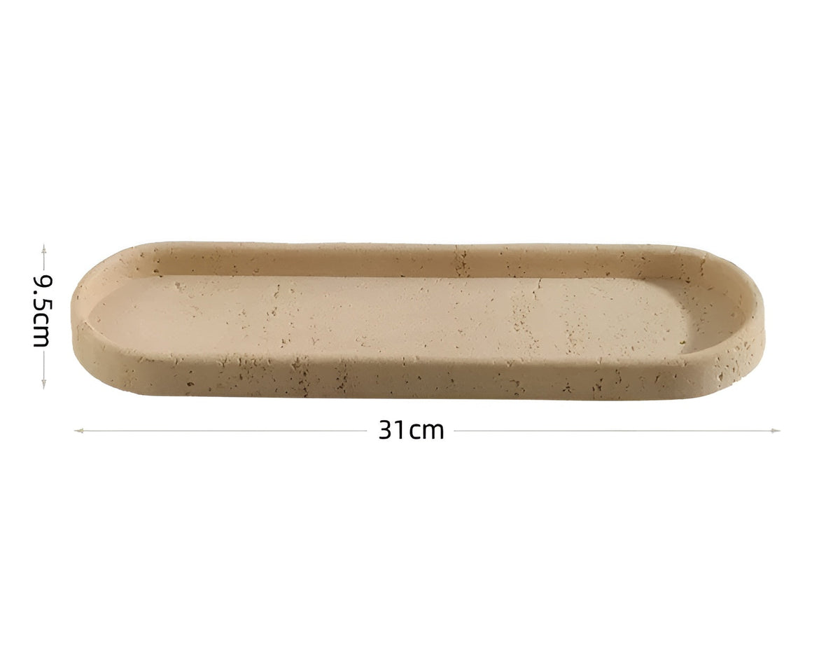 Natural Stone Toothbrush Holder with Soap Dispenser and Tray - Travertine Bathroom Accessory