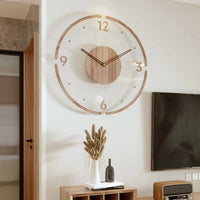 Natural Wood Wall Clock - Silent - Scandinavian Design - Minimalist Home Decor