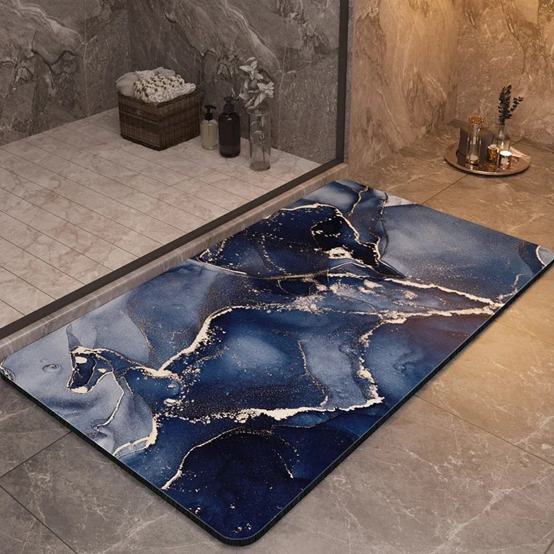 Non-Slip Bathroom Mat with Quick-Drying Diatomaceous Earth Surface – Multicolored Hygienic Bath Mat