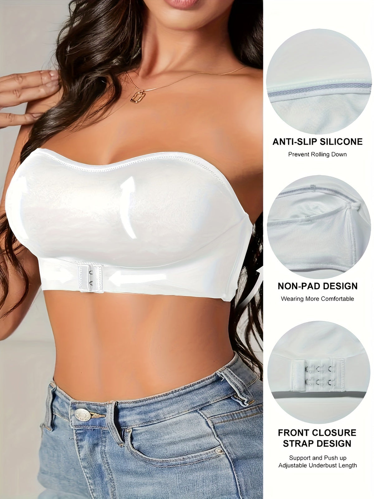 Non-Slip Seamless Bandeau Sports Bra - Comfort & Style