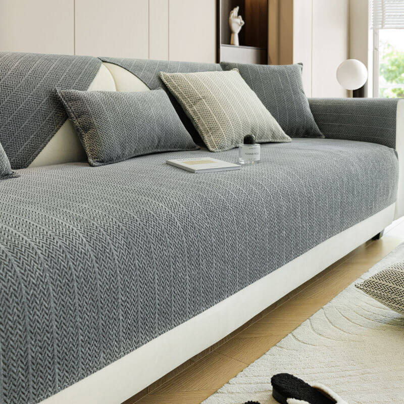 Non-Slip Textured Chenille Sofa Cover – Machine-Washable, Easy-to-Clean & Pet-Hair Resistant for Dogs