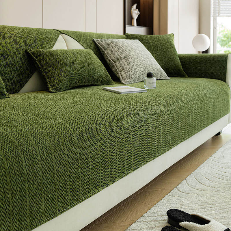 Non-Slip Textured Chenille Sofa Cover – Machine-Washable, Easy-to-Clean & Pet-Hair Resistant for Dogs