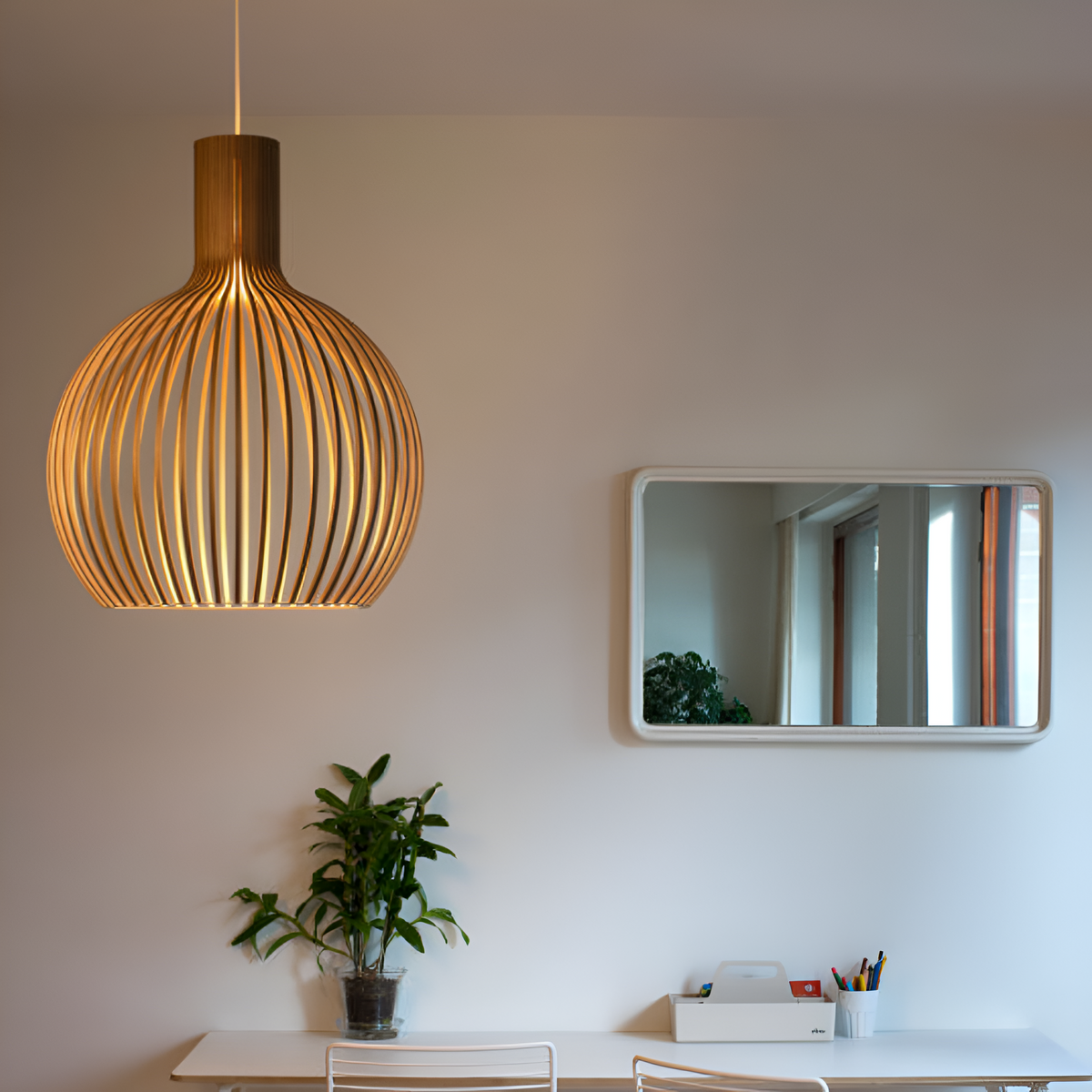 Nordic Wooden Ceiling Light – Rustic Wooden Pendant Lamp for the Living Room