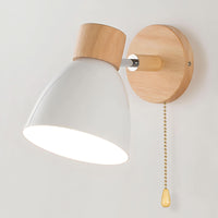 Nordic Wooden Wall Lights with Pull Switch - Set of 2