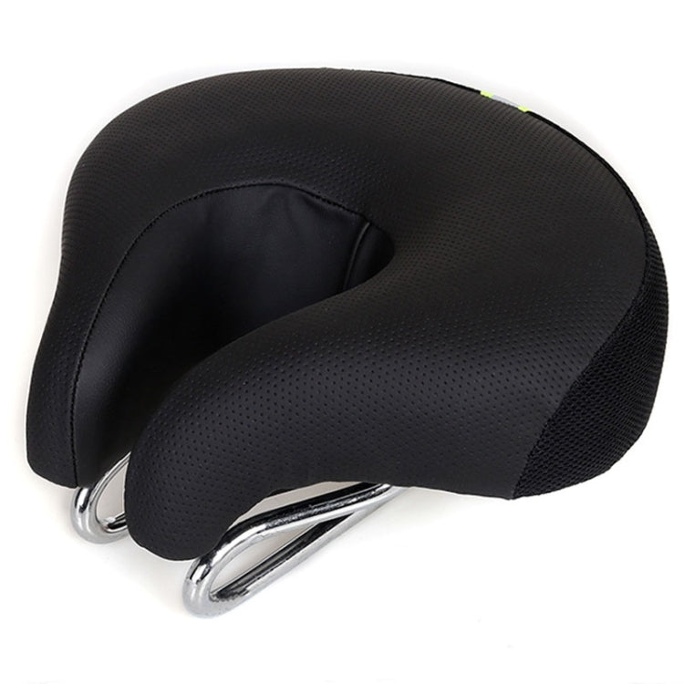 Noseless Bicycle Seat with Thick Soft Padding for Mountain Bikes - Black
