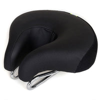Noseless Bicycle Seat with Thick Soft Padding for Mountain Bikes - Black