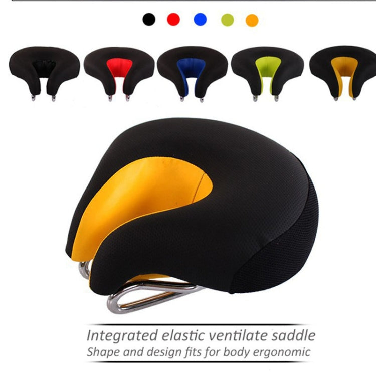 Noseless Bicycle Seat with Thick Soft Padding for Mountain Bikes - Black