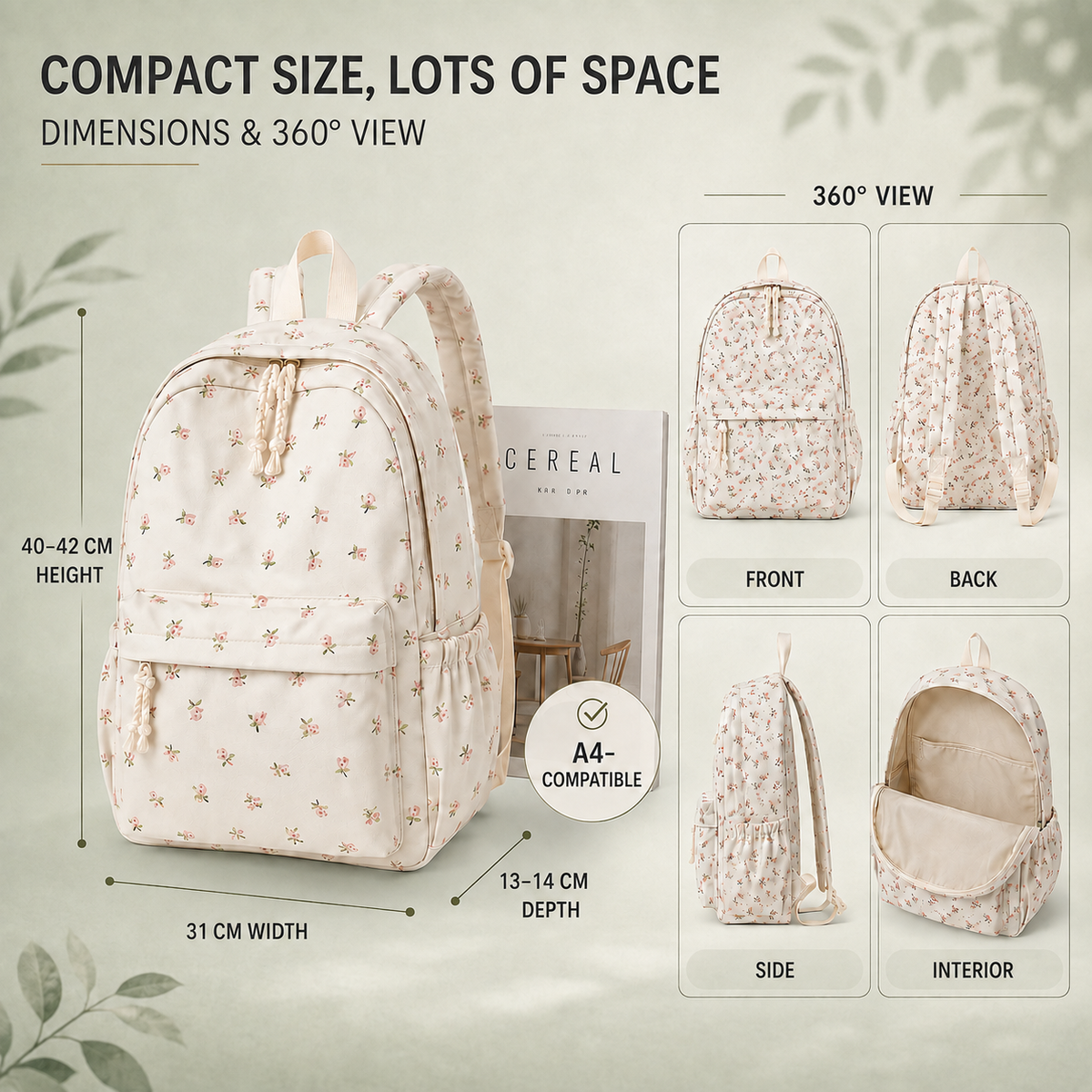 Nylon Floral School Backpack