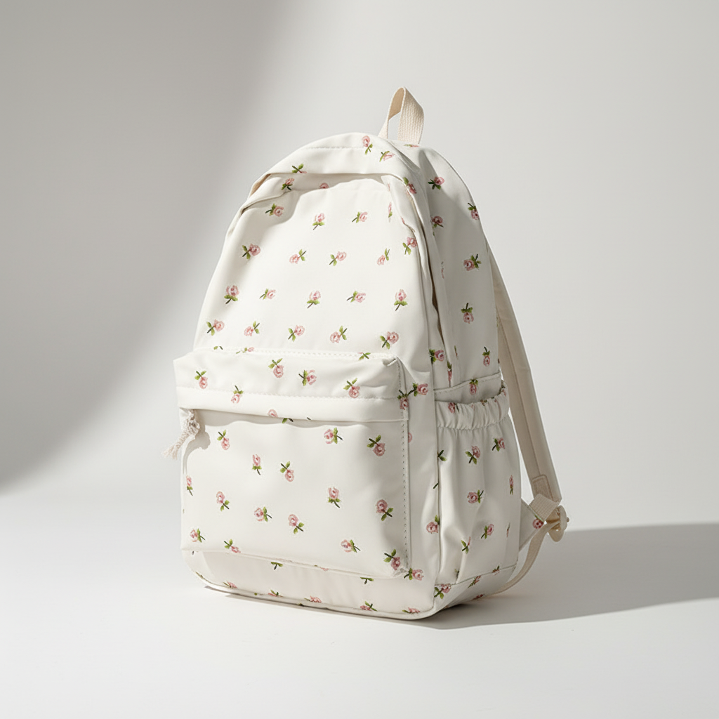 Nylon Floral School Backpack